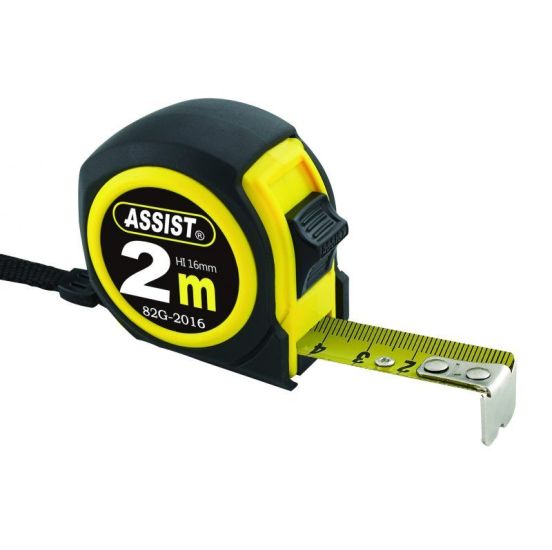 Assist Båndmål 2 m m/bælteclips i ABS Case - TA-101830