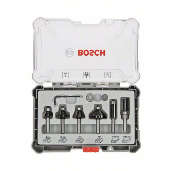 Bosch Bitsæt til Trim and Edging-fræsejern, 6 dele 1/4" - 2607017470