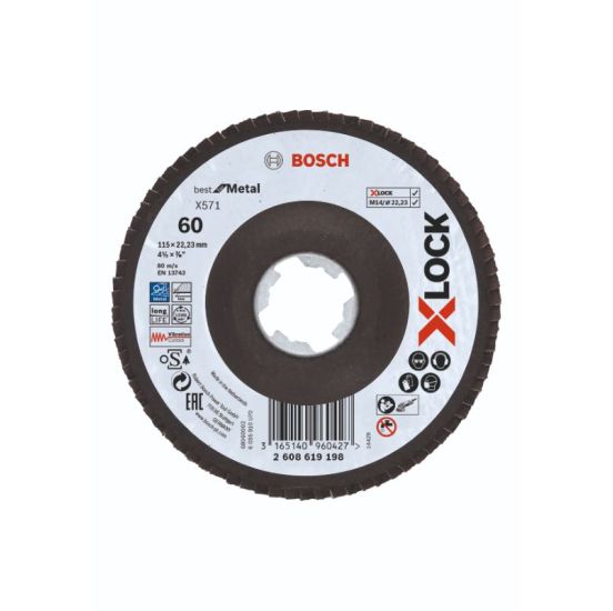 Bosch X-LOCK X571 Best for Metal-lamelslibeskive skrå 115mm K60 - 2608619198