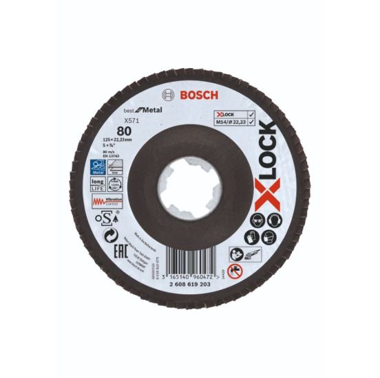 Bosch X-LOCK X571 Best for Metal-lamelslibeskive skrå 125mm K80 - 2608619203