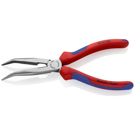 Knipex Fladrundtang med skær (Storkenæbstang) sort atramenteret, med flerkomponent-håndtag 200 mm - KN-2622200SB