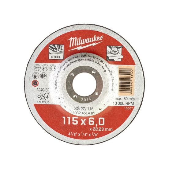 Milwaukee Slibeskive Metal STD 115x6mm - 4932451481