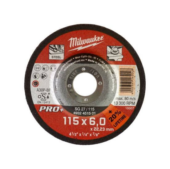 Milwaukee Slibeskive Metal SG 27/115x6 Pro+ - 4932451501