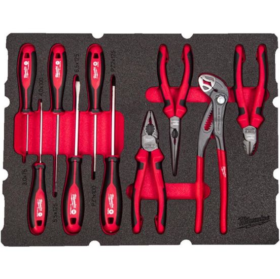 Milwaukee Tænger & s. Trækker skum 10 dele - 4932493638