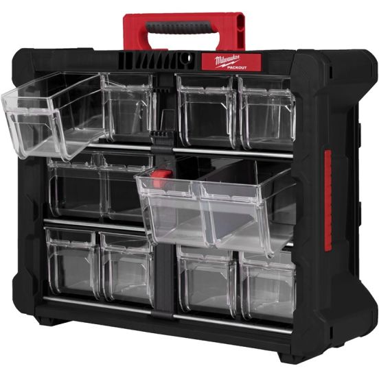 Milwaukee PACKOUT™ tilbehørskuffert med vippeskuffer - 4932498323