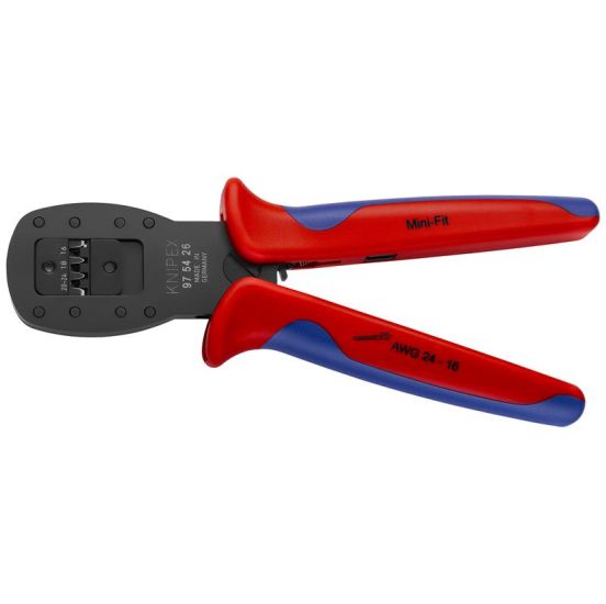 Knipex Crimptang til miniaturestik parallel-crimpning bruneret, med flerkomponent-håndtag 190 mm - KN-975424