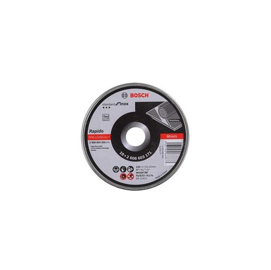 Bosch Skæreskive Inox 125x1,0x22 mm Jern 10 stk. - 2608603255