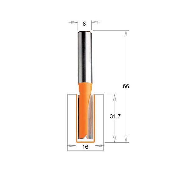 CMT Overfræsebor HM 16x31/66 K8 - 912.160.11