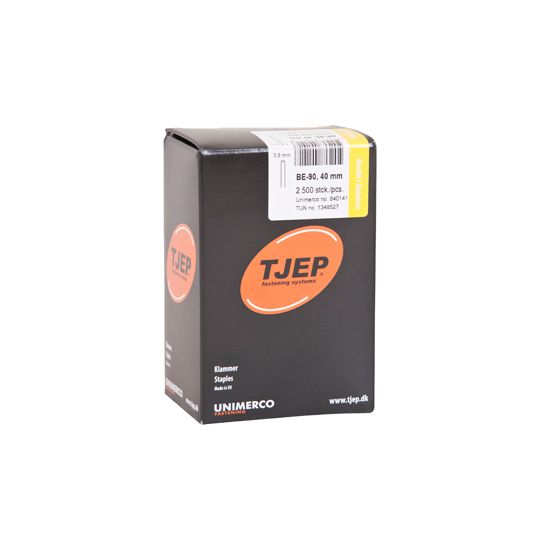 TJEP BE-90 40mm Klammer, m/lim. Rustfri 4A. Box 2.500 - TJ840141