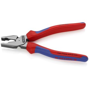 Knipex Kraft-kombinationstang sort atramenteret, med flerkomponent-håndtag 180 mm KN-0202180SB