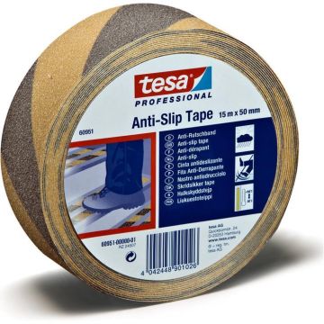 Tesa Skridsikker tape gul/sort 50 mm x 15 m 043606060