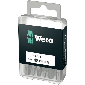 Wera 851/1 Z DIY Bits PH 3 x 25mm - 10 stk. 05072402001