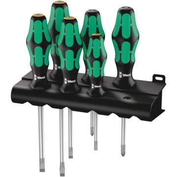 Wera 334/355/6 Rack skruetrækkersæt Kraftform Plus Lasertip + rack 05105656001