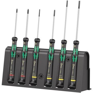 Wera 2035/6 A elektronik-skruetrækkersæt + rack 05118150001