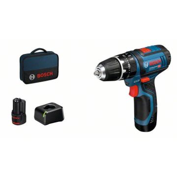 Bosch Akku slagboremaskine GSB 12V-15 2x2Ah 06019B690H