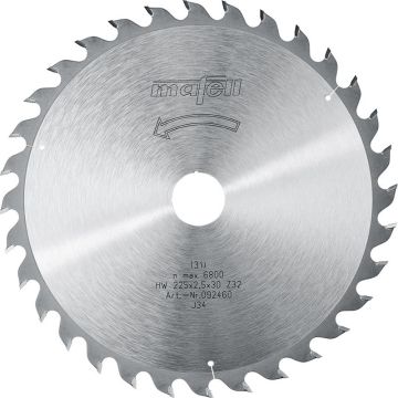 Mafell Savblad-HM; 225 x 1,8/2,5 x 30 mm, Z 32, WZ, til universalarbejder i træ MA-092460