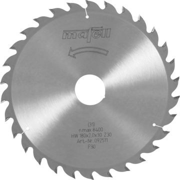 Mafell Savblad-HM; 180 x 2,0 x 30 mm, Z 30, WZ, til universalarbejder i træ MA-092511
