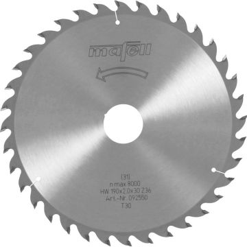 Mafell Savblad-HM; 190 x 1,2/2,0 x 30 mm, Z 36, WZ, til universalarbejder i træ MA-092550
