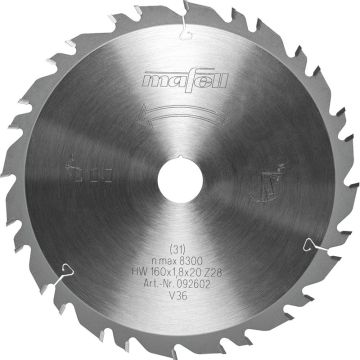 Mafell Savklinge KSB-WU160 GT 160 x 1,8 x 20 mm Z28 Wood Universal MA-092602