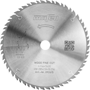 Mafell Savblad KSB-WF 280 GT HW, 280 x 2,8 x 30 mm, Z56-8, 3WZ/FZ, Wood Fine Cut MA-092615