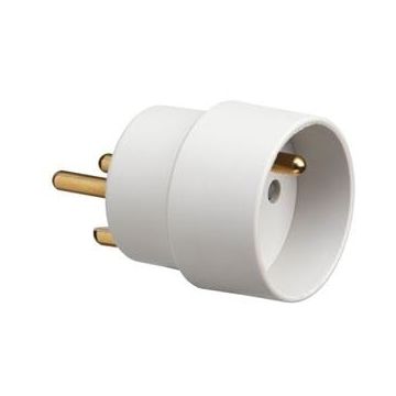 Schuko adapter mellem DK jord og EU-stik med pind jord 1028004281