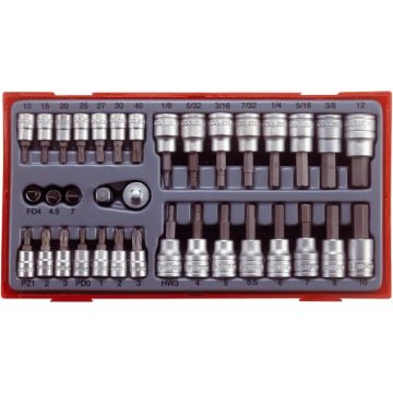Teng Tools Top- og bitssæt med ¼"" og 3/8"" fatning TTBS35 132150103