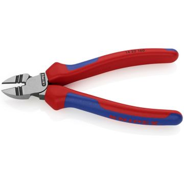 Knipex Afisolerings-skævbider sort atramenteret, med flerkomponent-håndtag 160 mm KN-1422160SB