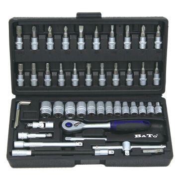BATO Topnøglesæt 1/4" 6 Kt - 46 dele BA-1308