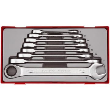 Teng Tools Ringgaffelnøglesæt med skralde TT6508RS 8-19mm 166720102