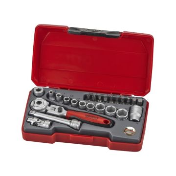 Teng Tools Topnøglesæt 1/4'' T1424S med 24 dele 186901005