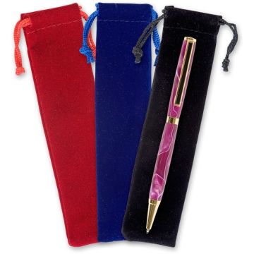 CraftProKits Fløjlsposer til Kuglepenne, Blå, Rød, Sort AX210096