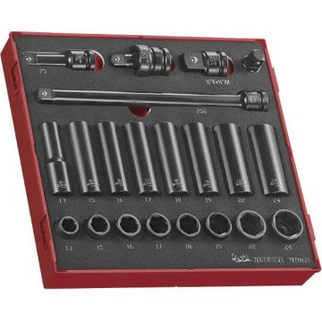 Teng Tools Krafttopnøglesæt TED9121 med 21 dele 1/2" 238300107