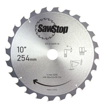 SawStop rundsavsklinge 24-takket -254mm/30mm BTS-R-24ATB-30