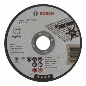 Bosch Lige Skæreskive 125x1,0 mm AS 60 T INOX BF 2608600549