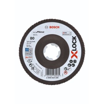 Bosch X-LOCK X571 Best for Metal-lamelslibeskive skrå 115mm K80 2608619199