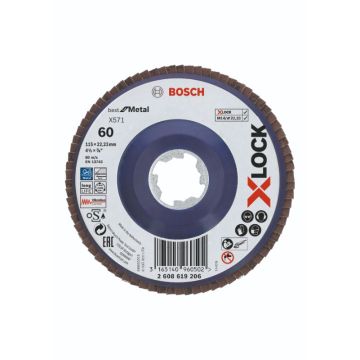 Bosch X-LOCK X571 Best for Metal-lamelslibeskive flad 115mm K60 2608619206