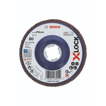 Bosch X-LOCK X571 Best for Metal-lamelslibeskive flad 115mm K80 2608619207