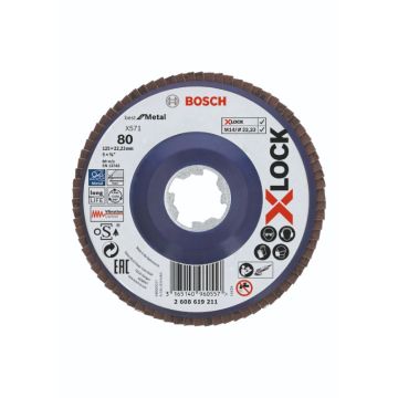 Bosch X-LOCK X571 Best for Metal-lamelslibeskive flad 125mm K80 2608619211