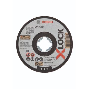 Bosch X-LOCK-skæreskiver Standard for Inox 115 x 1,0mm 10 stk 2608619266