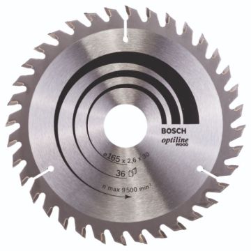 Bosch rundsavklinge.Optiline 165 x 2,6 x 30mm 36T 2608640603