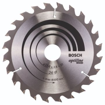 Bosch rundsavklinge.Optiline 184 x 2,6 x 30mm 24T 2608640610
