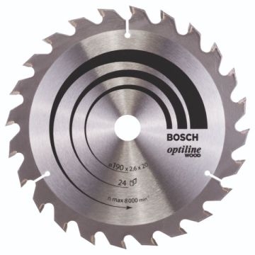 Bosch RUNDSAVKLINGE.OPTILINE 190X2,6X20MM 24T 2608640612