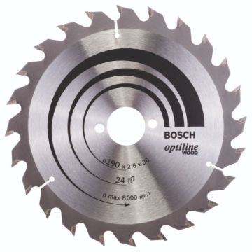 Bosch rundsavklinge.Optiline 190 x 2,6 x 30mm 24T 2608640615