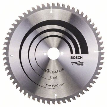 Bosch kap & gerringsavklinge 250 x 3,2 x 30mm 60T 2608640644