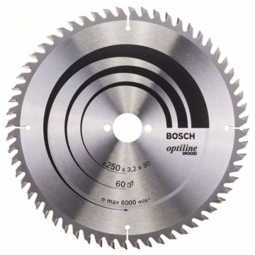 Bosch rundsavklinge Stat KW 250 x 3,2 x 30mm 60T 2608640665