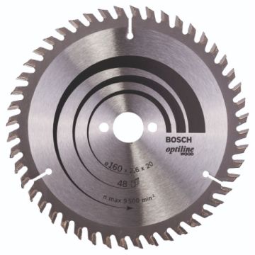 Bosch RUNDSAVKLINGE OPTILINE WOOD 160X20 48T 2608640732