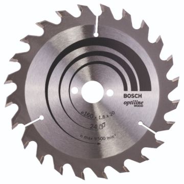 Bosch Rundsavklinge Optiline Ø160x1,8x20/16mm 24T 2608641171