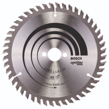 Bosch Rundsavklinge Optiline Ø160x1,8x20/16mm 48T 2608641172
