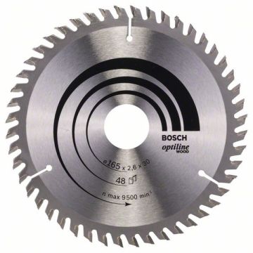 Bosch rundsavklinge Optiline Ø165 x 2,6 x 30mm 48T 2608641175