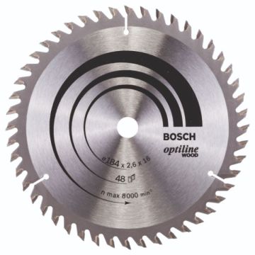 Bosch Rundsavklinge optiline Ø184x2,6X16mm 48T 2608641181